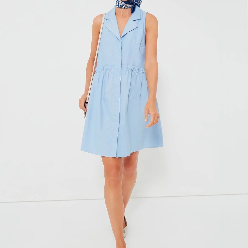 Tuckernuck Oxford Blue Sleeveless Royal Shirt Dress